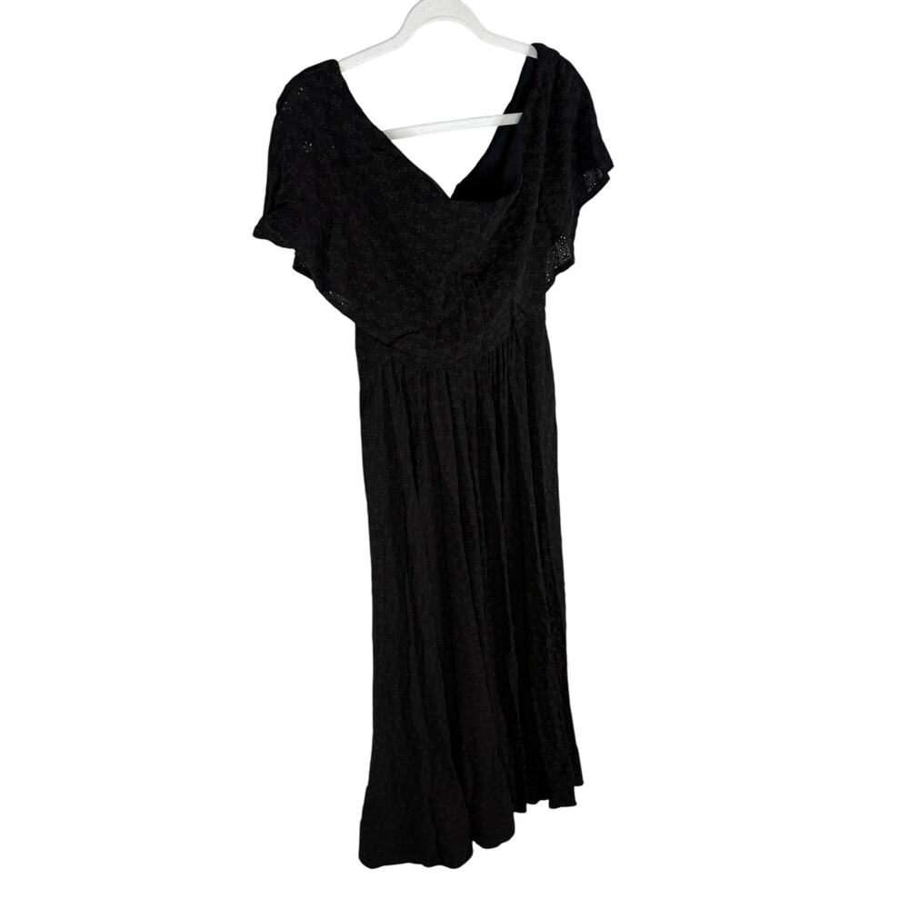 Helsa Eyelet Garden Maxi Dress Draped Off Shoulder Wedding Guest Boho Cottage S - Picture 5 of 11